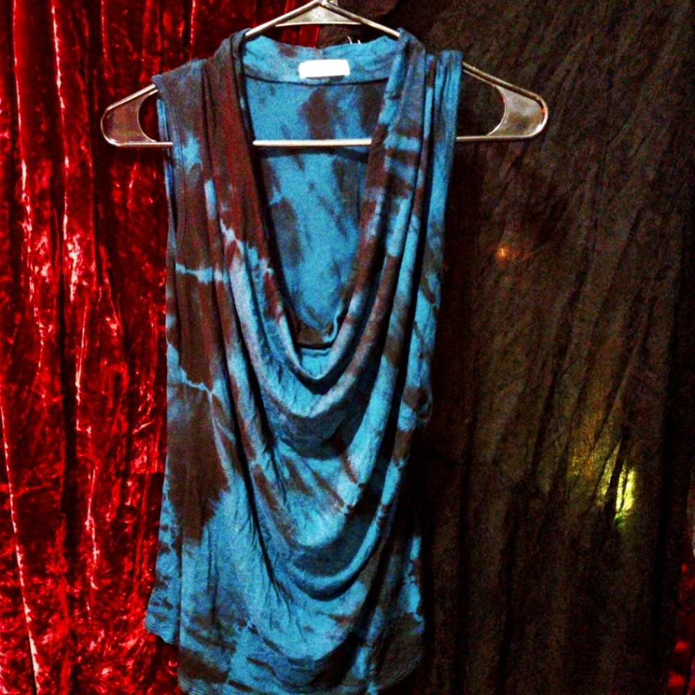 Black & Blue Tie Dye Cool Job Blouse